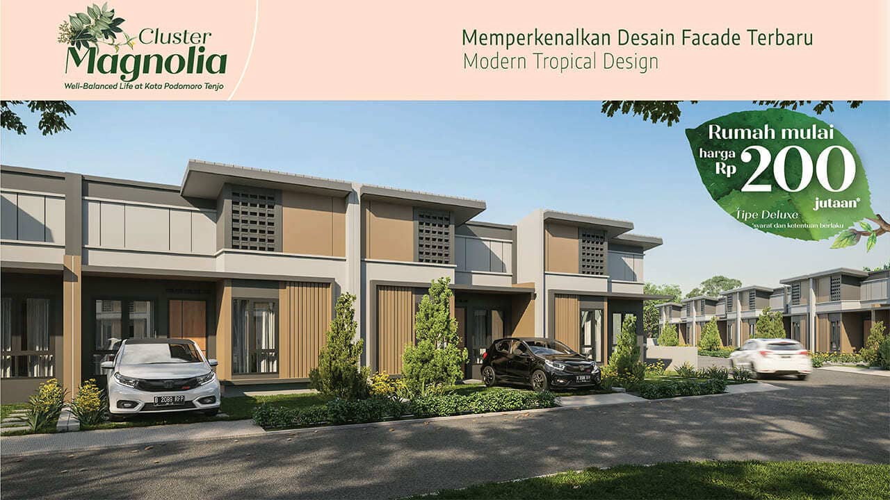 desain fasad baru cluster magnolia kota podomoro